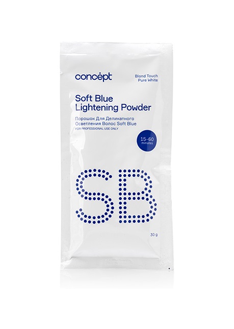 Порошок для осветления волос (Blond Touch Soft Blue lightening powder) PURE WHITE, 30 г