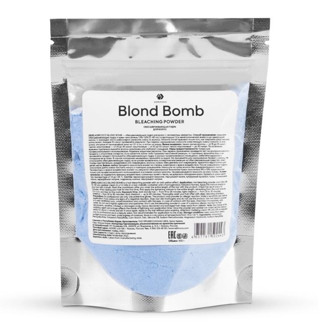 Обесцвечивающая пудра для волос ADRICOCO Blond Bomb, 100 г
