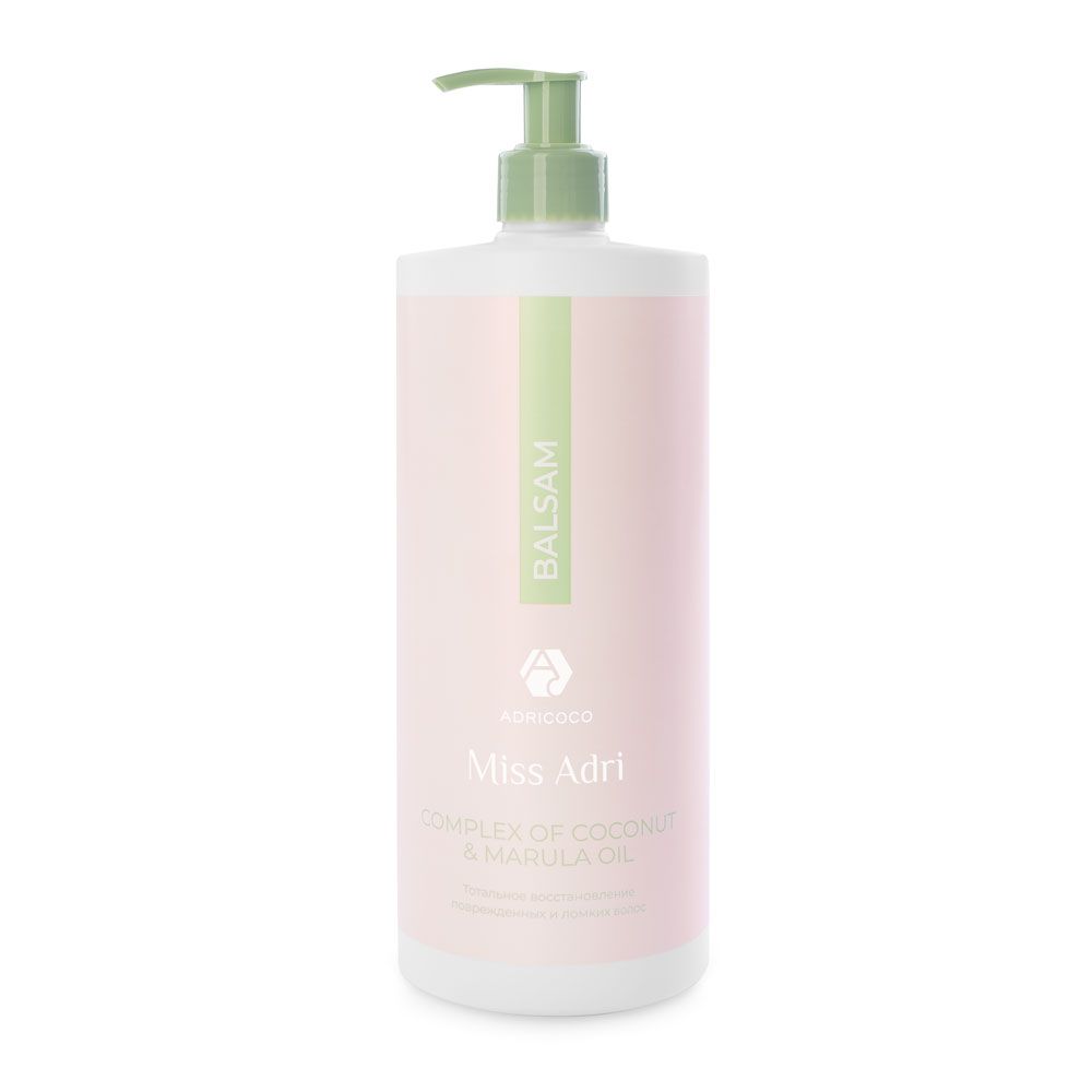 Восстанавливающий бальзам для волос ADRICOCO Miss Adri Complex of coconut & marula oil, 1000 мл